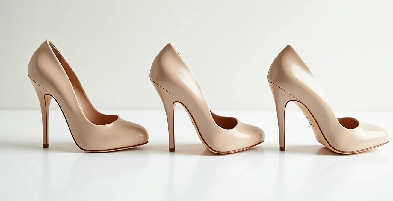 Comparaison visuelle de la posture du dos avec différentes hauteurs de talons