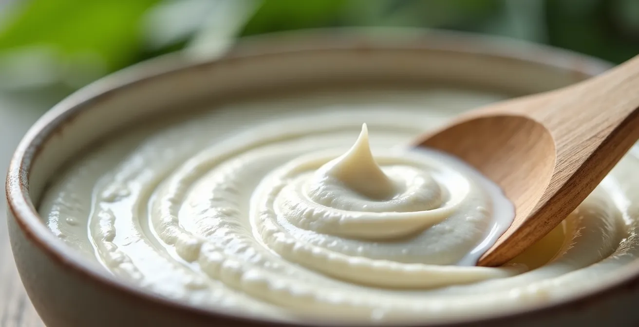 Préparation d'un masque détox à l'argile blanche pour cheveux