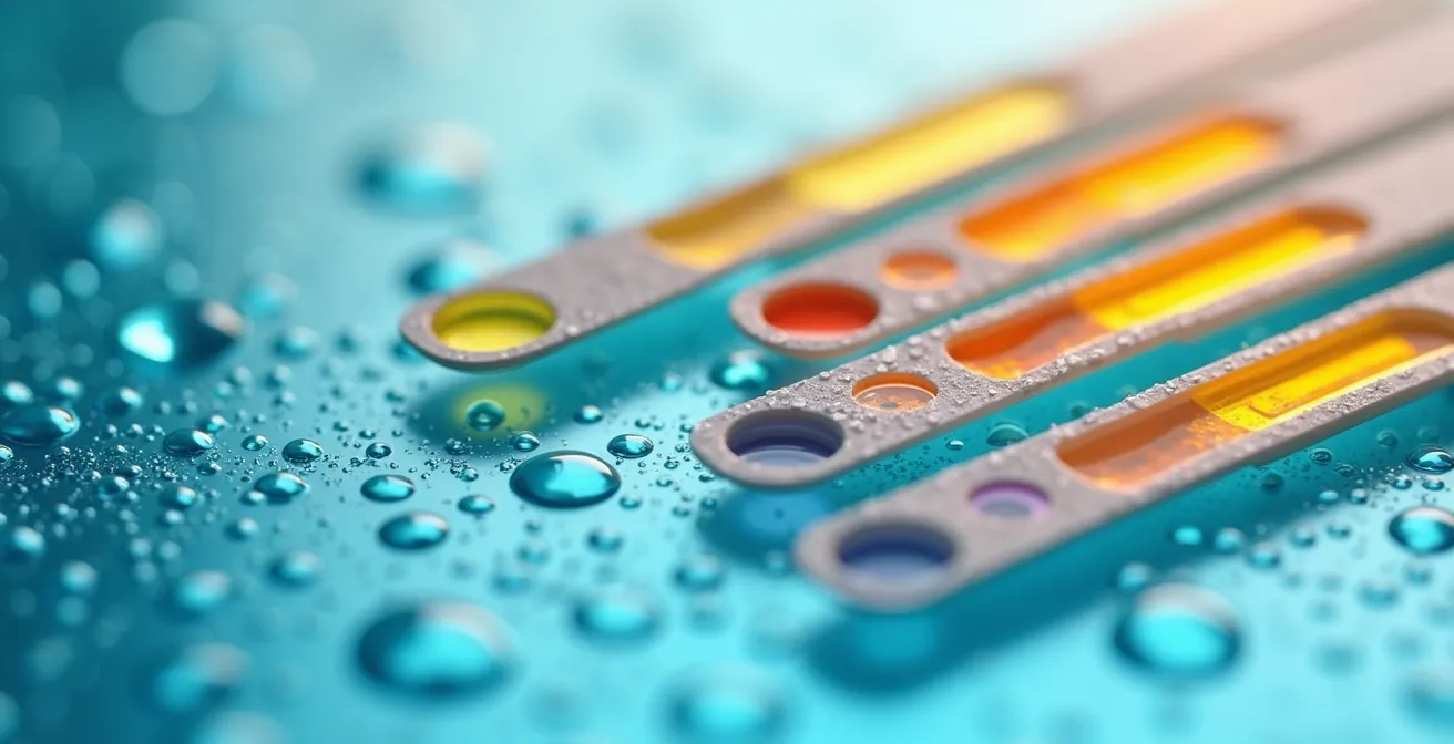 Test du pH cutané avec bandelettes colorimétriques