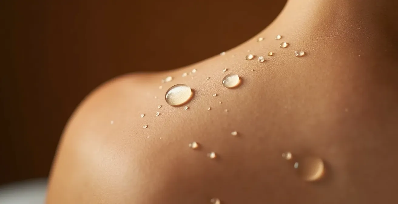 Vue macro de muscles détendus avec jeu de lumière évoquant la relaxation profonde